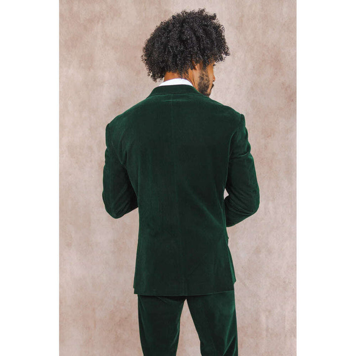 The Elegant Evergreen | Green Velvet Velvet Blazer