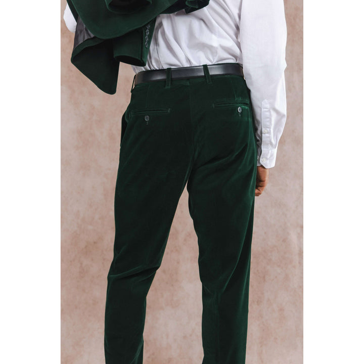 The Elegant Evergreen | Green Velvet Velvet Suit Pants