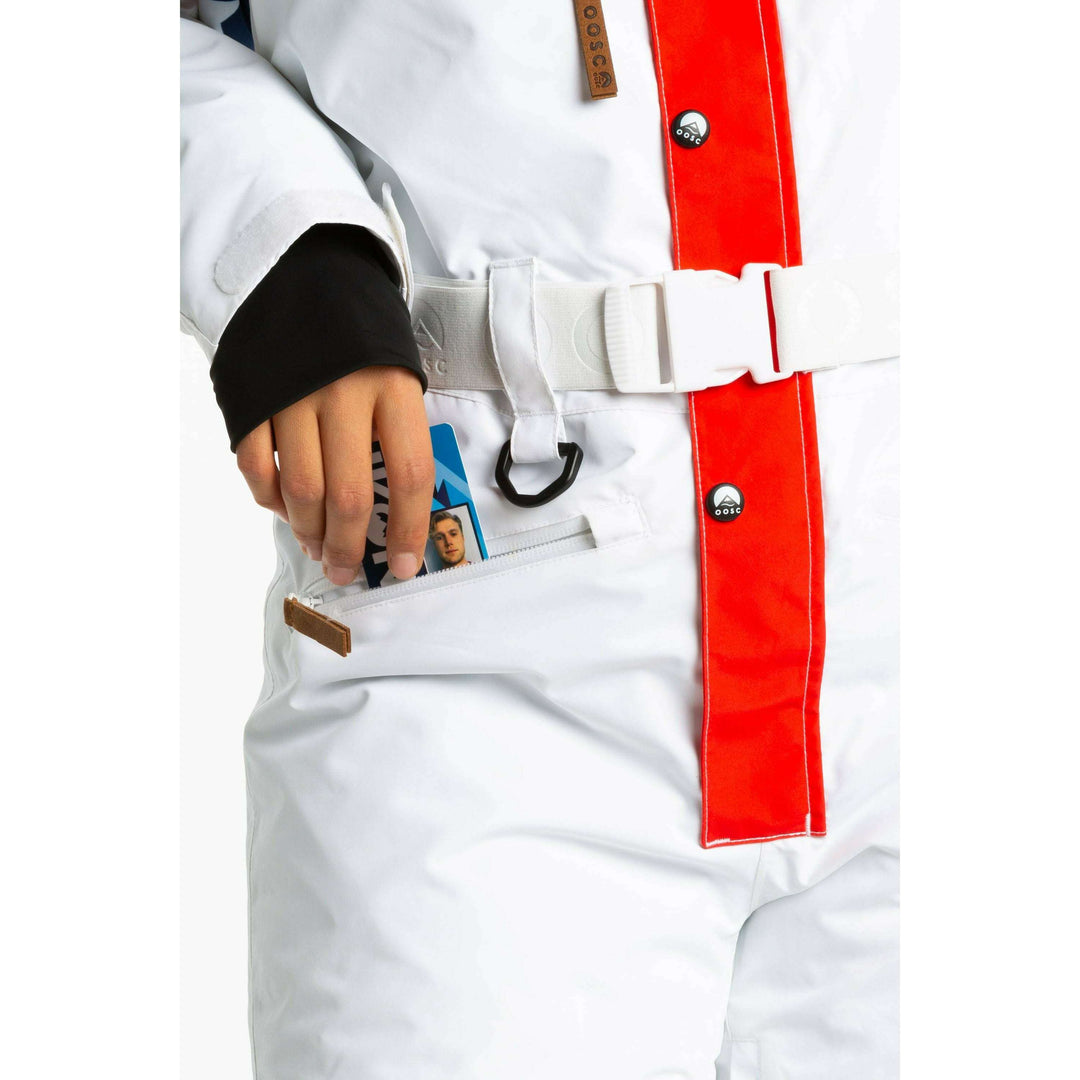 The First Chair | Retro American Flag Women's One Piece Ski Suit