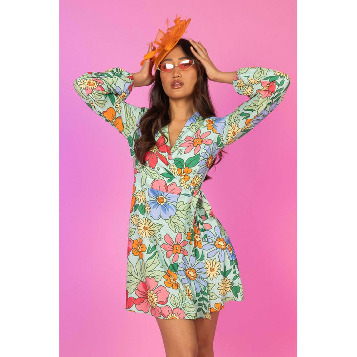 The Garden Party | Floral Derby Wrap Dress