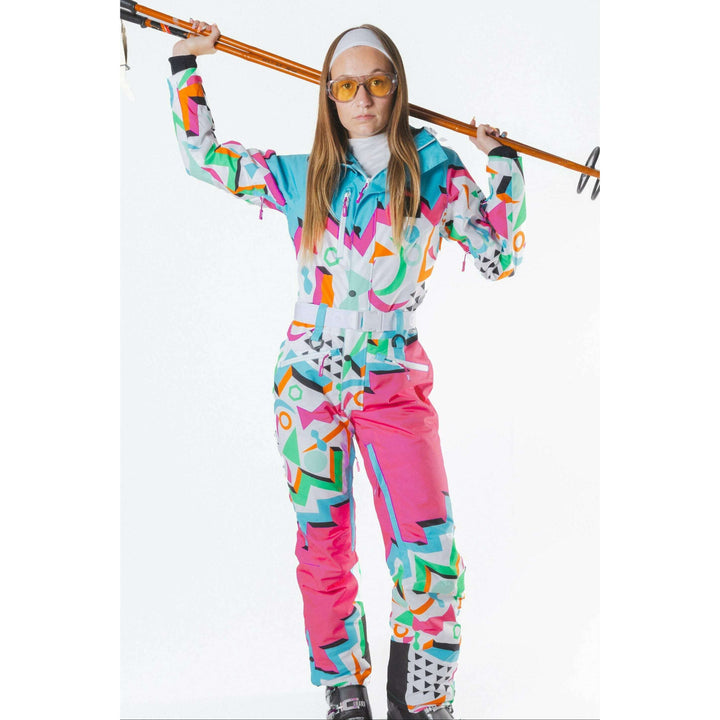 The Geodisiac | Retro Neon Curved Fit Women's One Piece Ski Suit