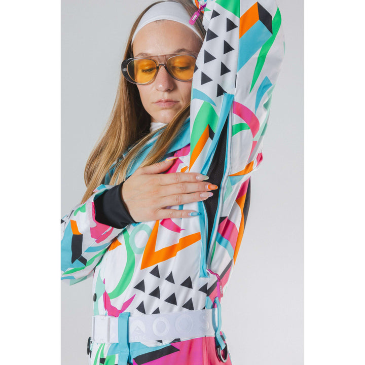 The Geodisiac | Retro Neon Curved Fit Women's One Piece Ski Suit