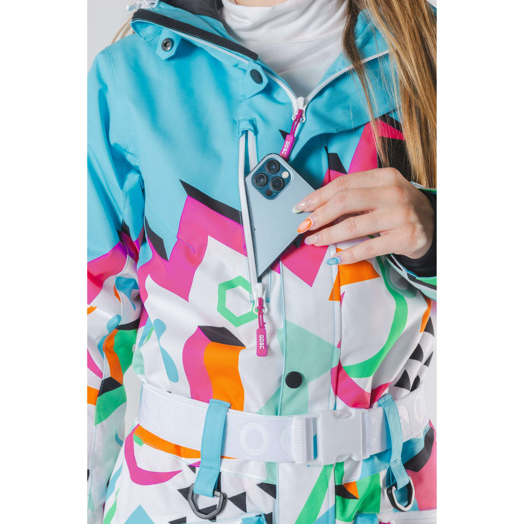 The Geodisiac | Retro Neon Curved Fit Women's One Piece Ski Suit
