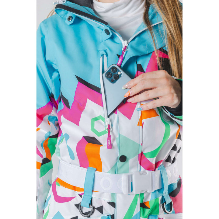 The Geodisiac | Retro Neon Curved Fit Women's One Piece Ski Suit