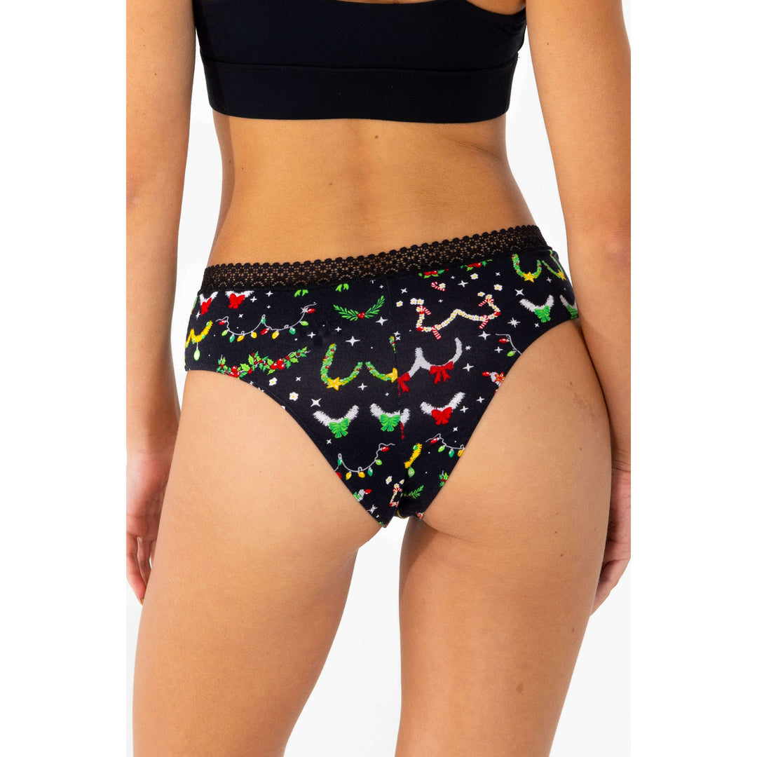 The Goodie Garland | Christmas Tinsel Busts Lace Trim Cheeky Panty