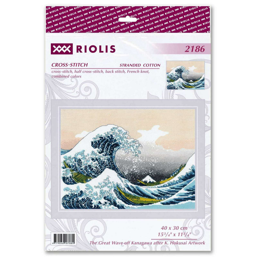 The Great Wave off Kanagawa after K. Hokusai Artwork R2186 Counted Cross Stitch Kit