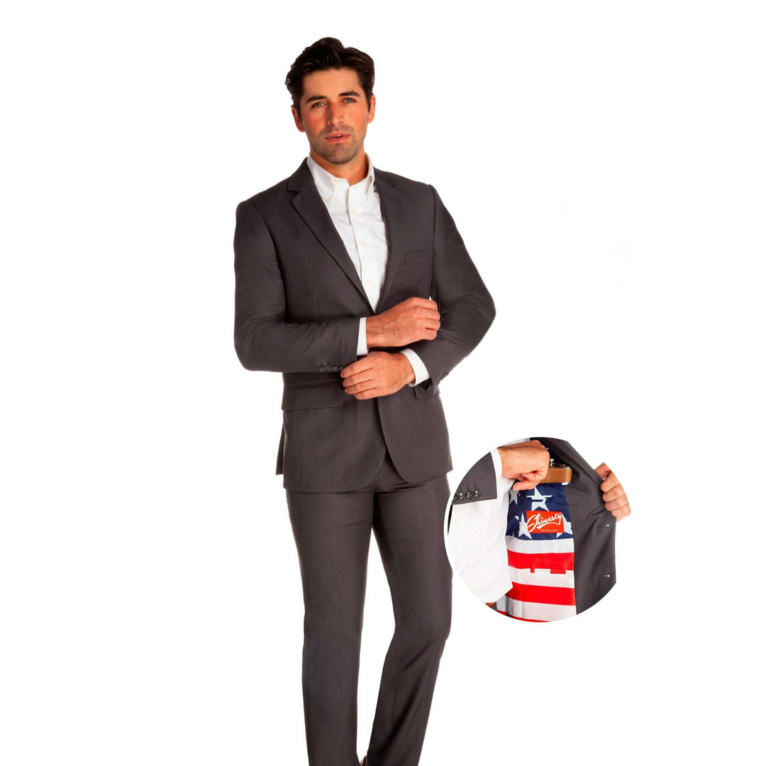 The Grey Madison | American Flag Lined Suit