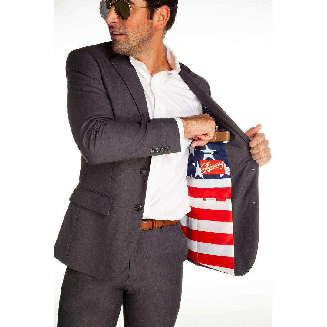 The Grey Madison | American Flag Lined Suit