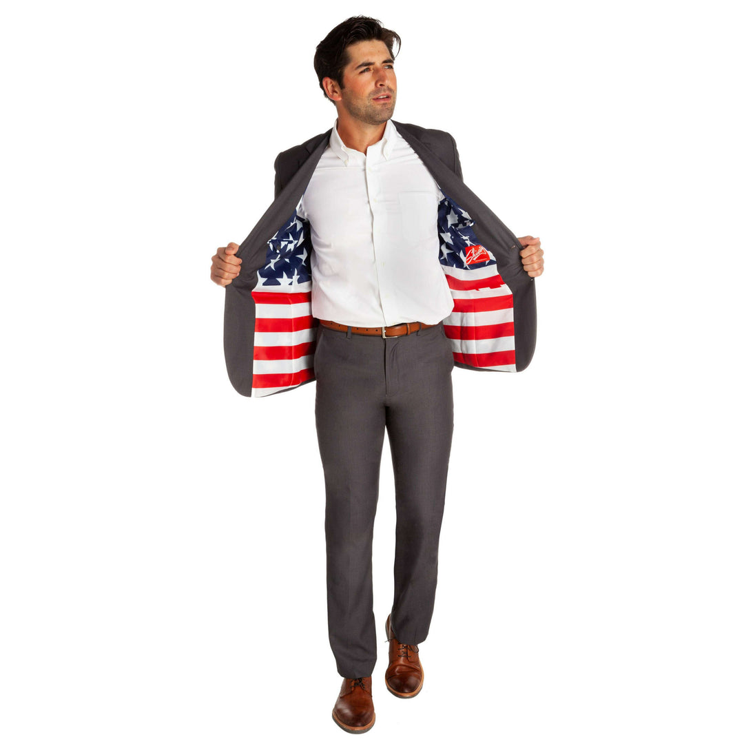 The Grey Madison | American Flag Lined Suit