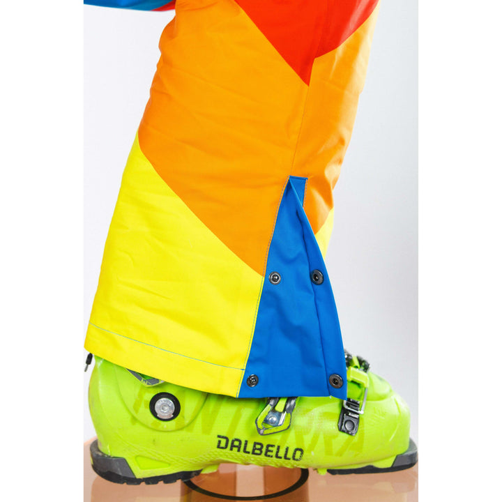 The Groovy Gondola | Orange Retro Swirl One Piece Ski Suit