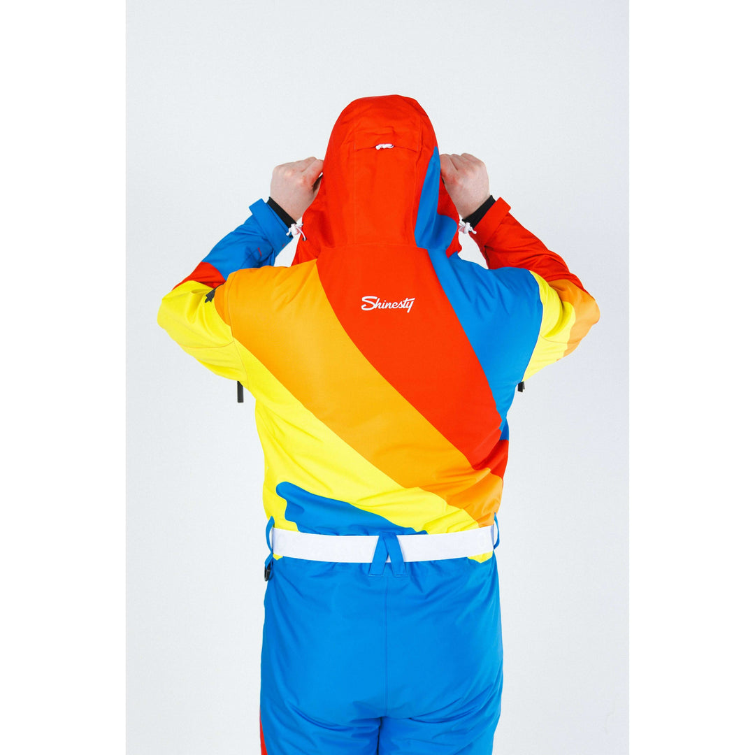 The Groovy Gondola | Orange Retro Swirl One Piece Ski Suit