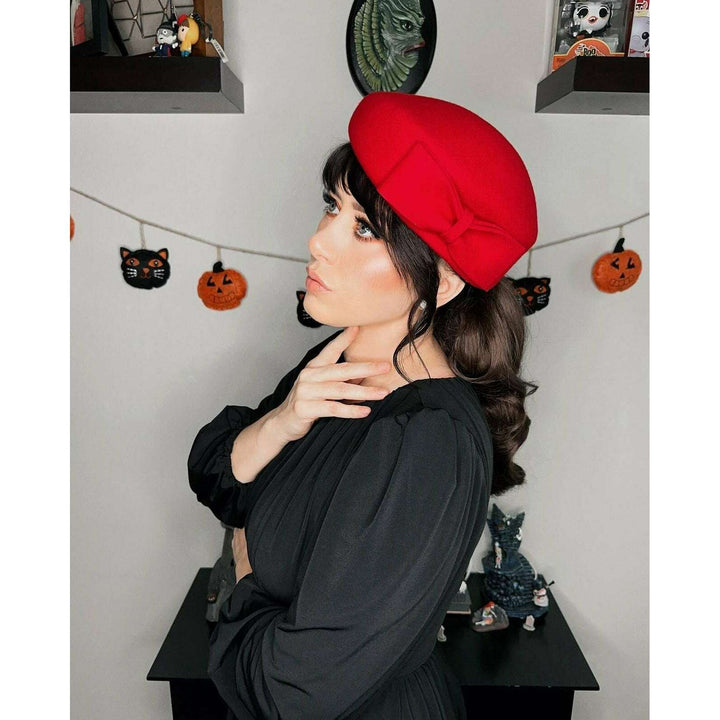 vintage style wool felt beret