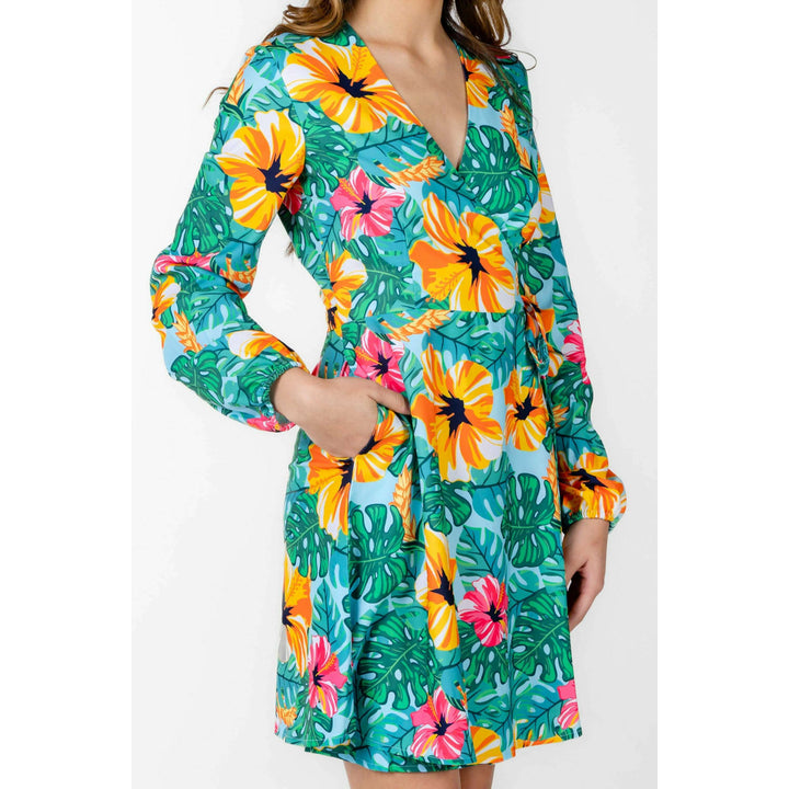The Hibiscus Honeymoon | Floral Hawaiian Wrap Dress