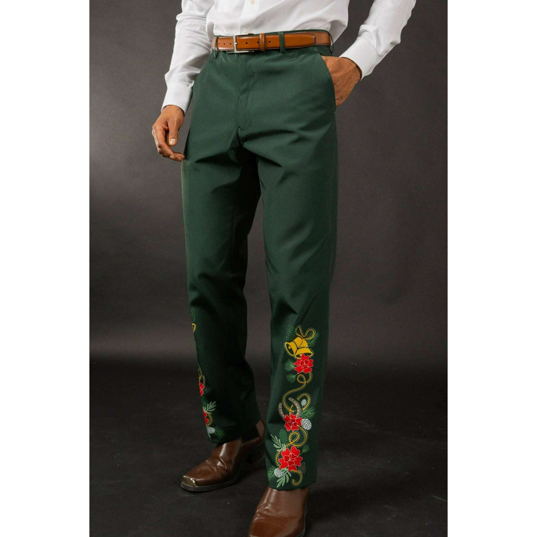 The Holiday Ham | Dark Green Holiday Placement Suit Pants