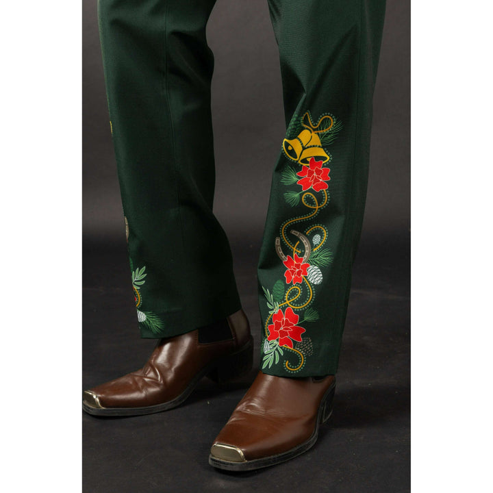 The Holiday Ham | Dark Green Holiday Placement Suit Pants