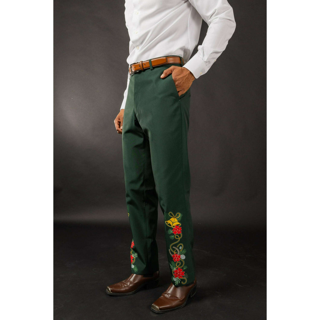 The Holiday Ham | Dark Green Holiday Placement Suit Pants