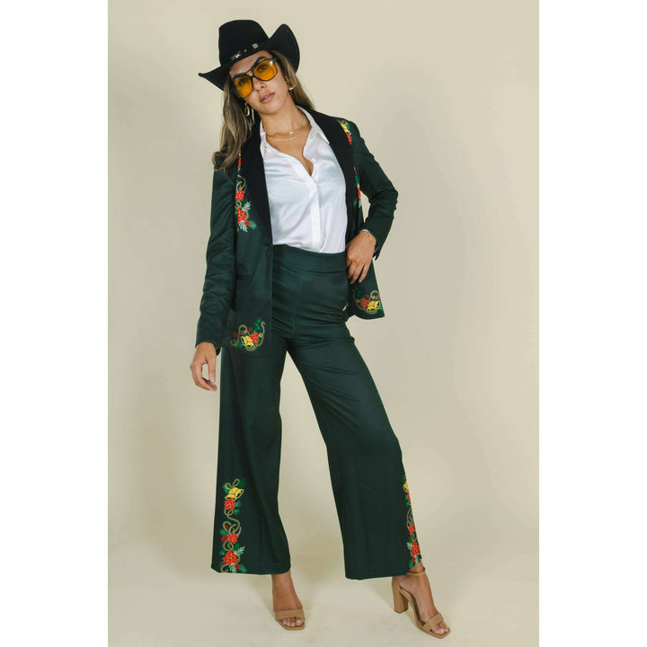The Holiday Ham | Dark Green Holiday Placement Women's Suit