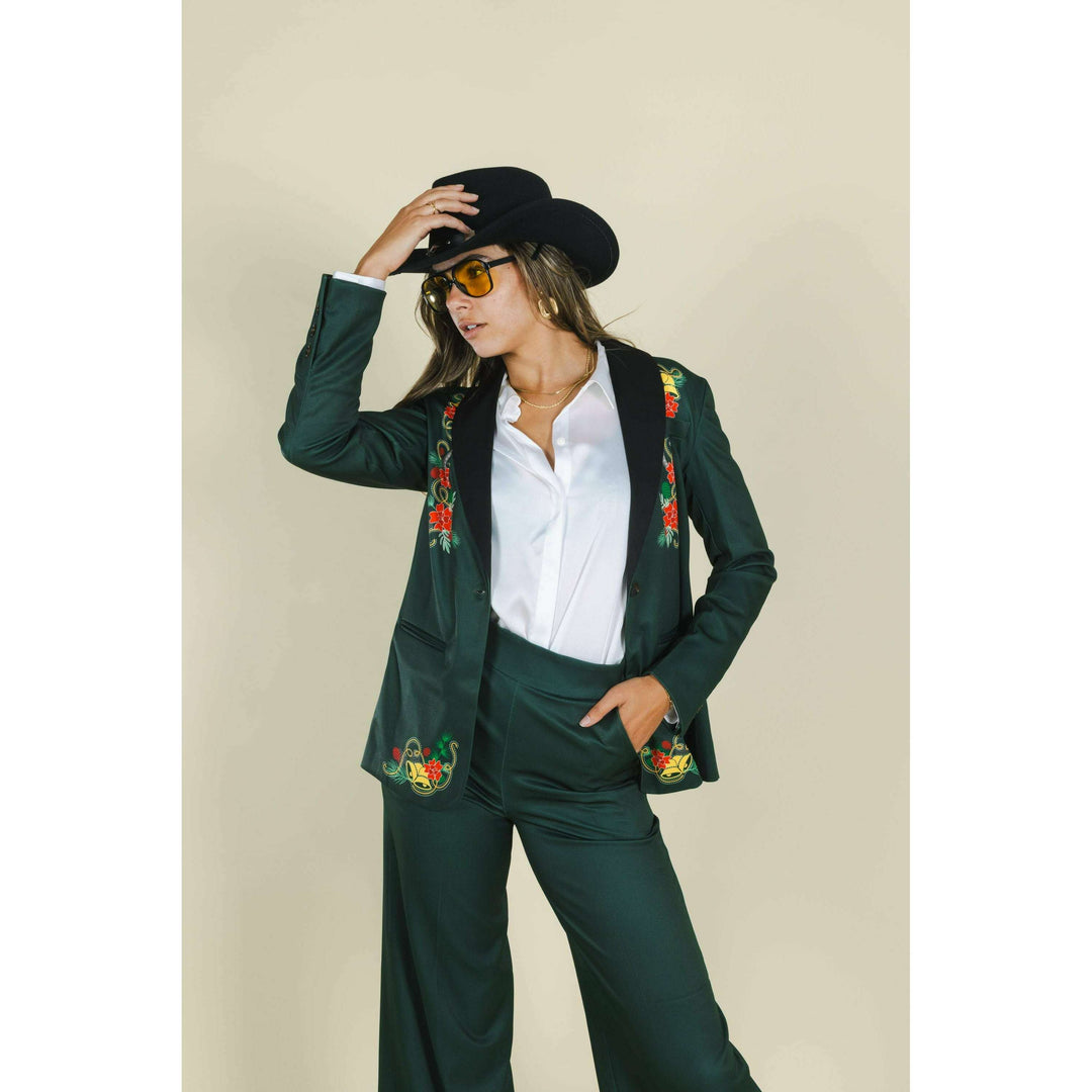 The Holiday Ham | Dark Green Holiday Placement Women's Suit