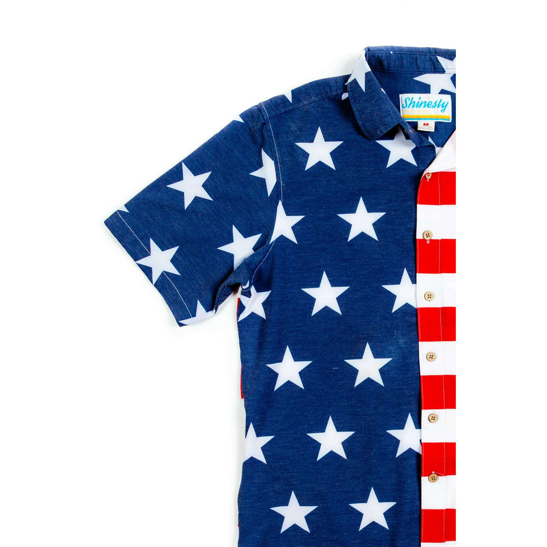 The Johnny Adams | Men's American Flag Stretch Hawaiian Shirt