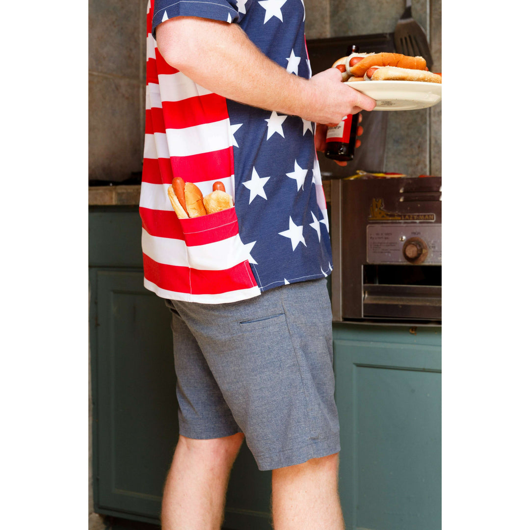 The Johnny Adams | Men's American Flag Stretch Hawaiian Shirt