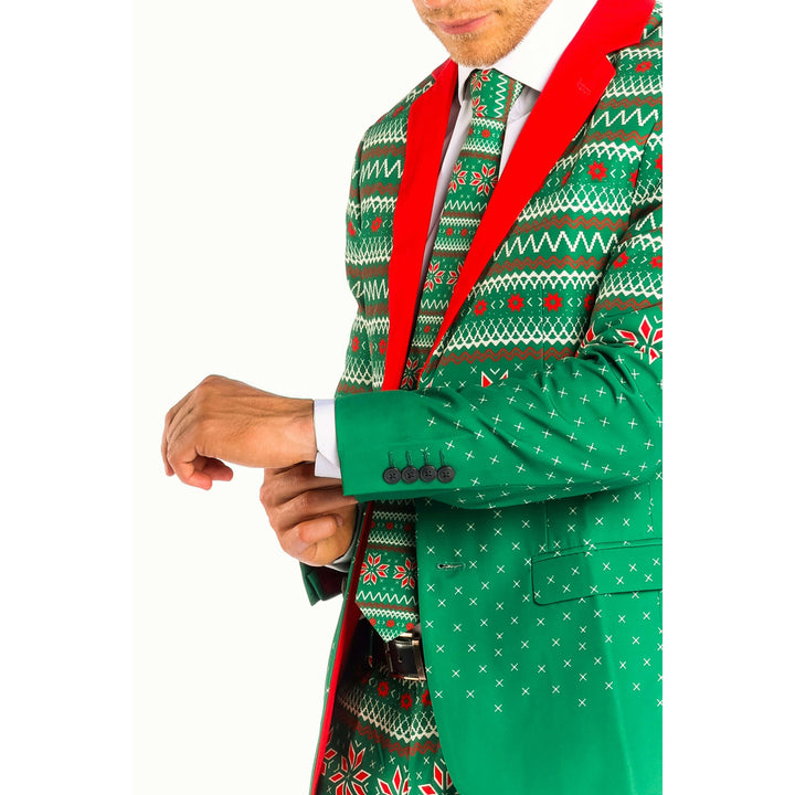 The Kris Kringle | Green Fair Isle Christmas Suit