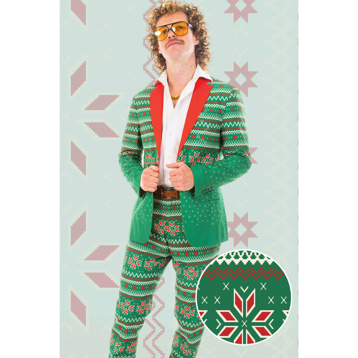 The Kris Kringle | Green Fair Isle Christmas Suit