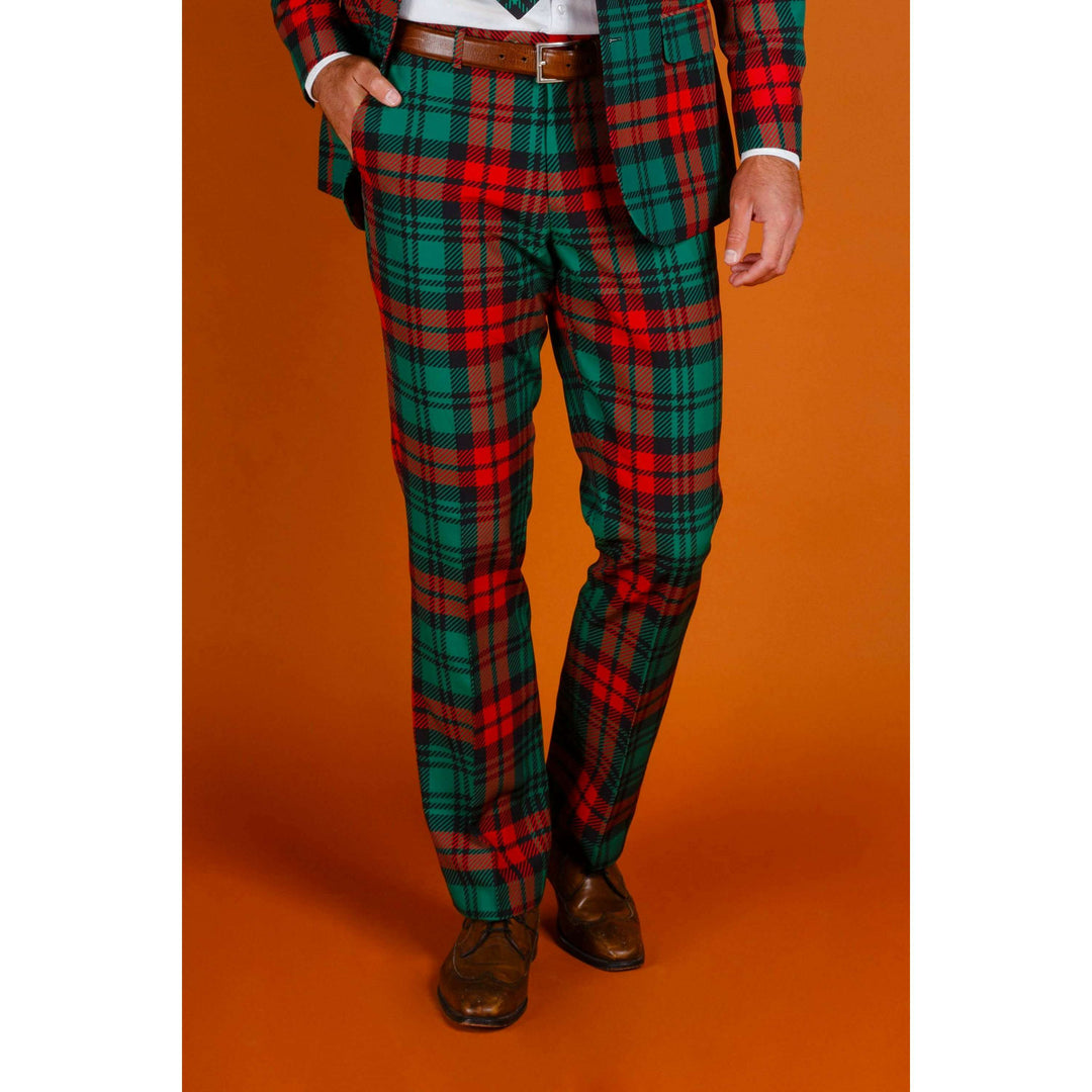 The Lincoln Log Love Daddy | Red And Green Plaid Christmas Suit Pants