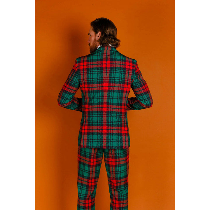 The Lincoln Log Love Daddy | Red And Green Plaid Ugly Christmas Suit