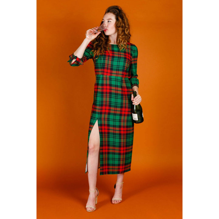 The Lincoln Log Love Lady | Midi Christmas Dress
