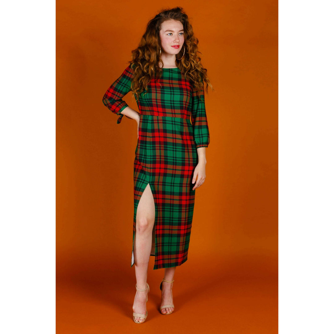 The Lincoln Log Love Lady | Midi Christmas Dress