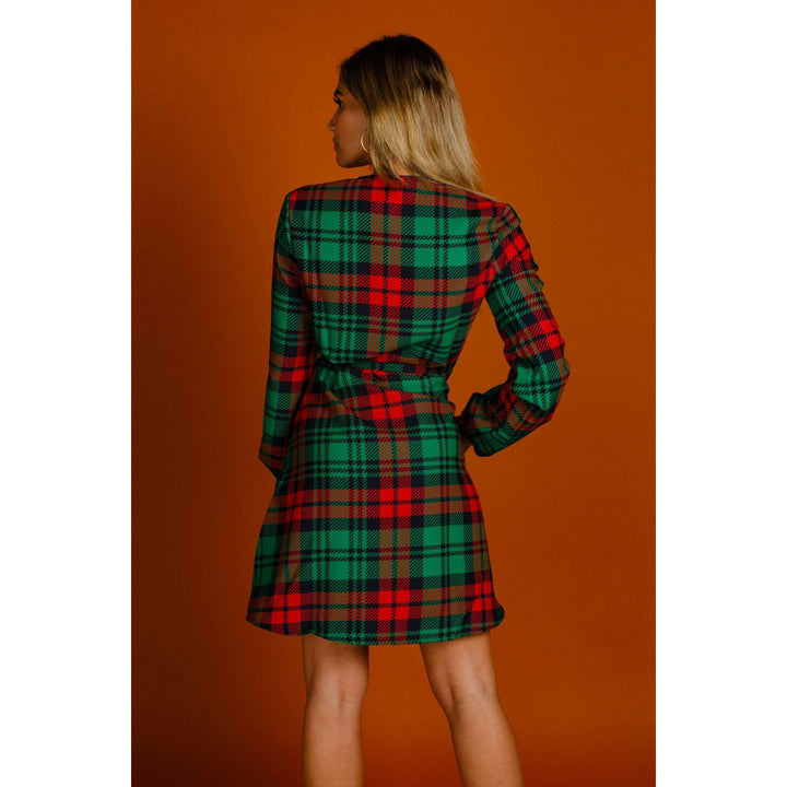 The Lincoln Log Love Lady | Plaid Christmas Wrap Dress