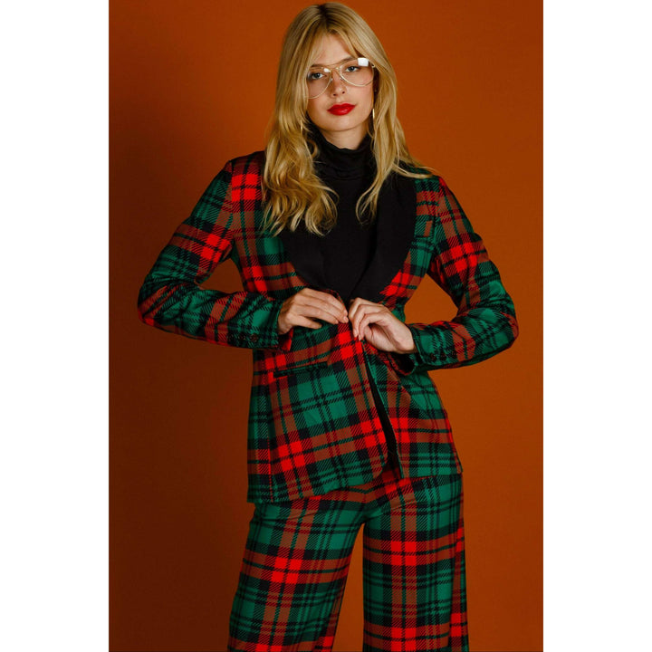 The Lincoln Log Love Lady | Women's Green Plaid Christmas Suit