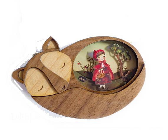The Little Red Riding Hood Fairy Tale Brooch by LaliBlue - Quirks!
