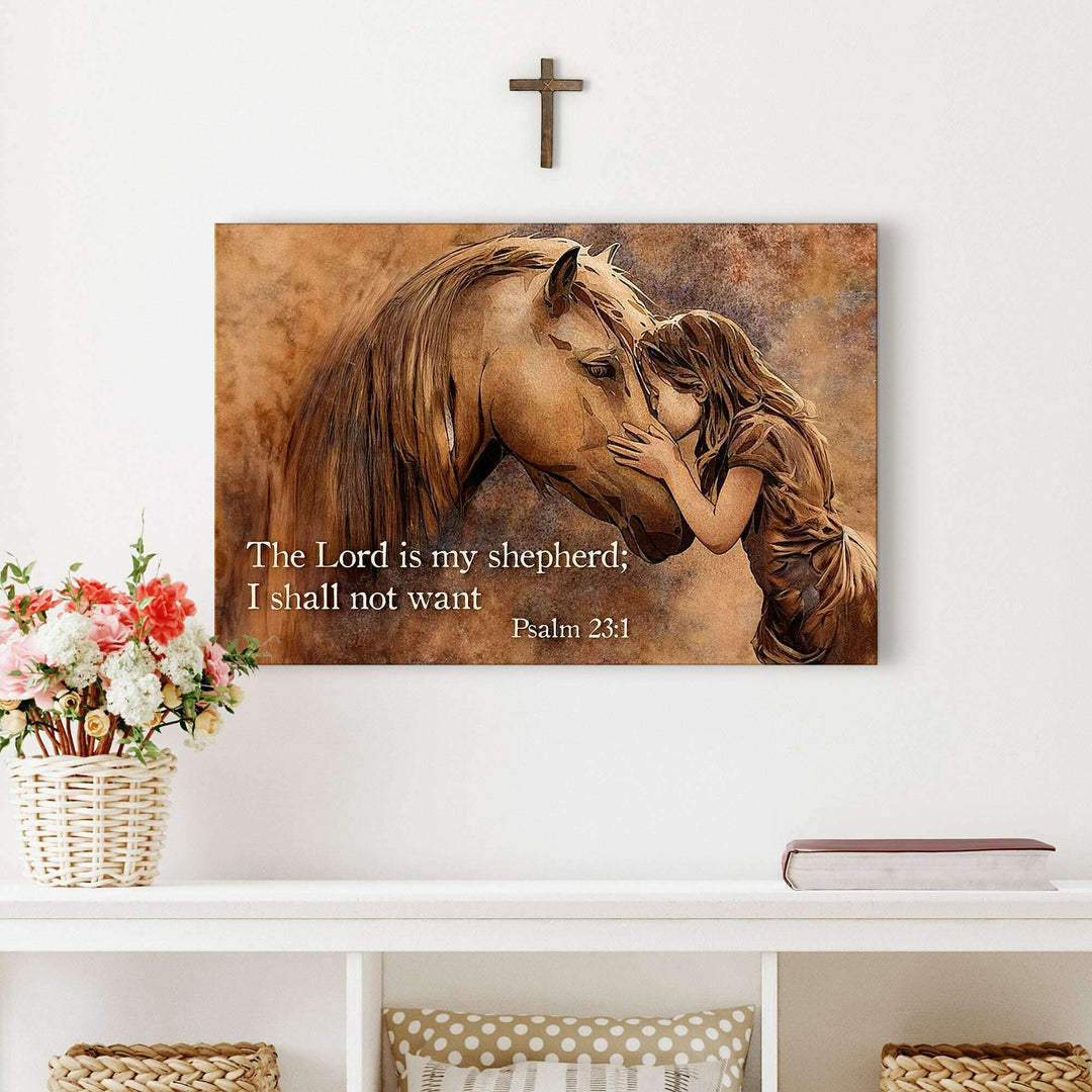 The Lord Is My Shepherd I Shall Not Want Psalm 23:1 Faith Sign VI