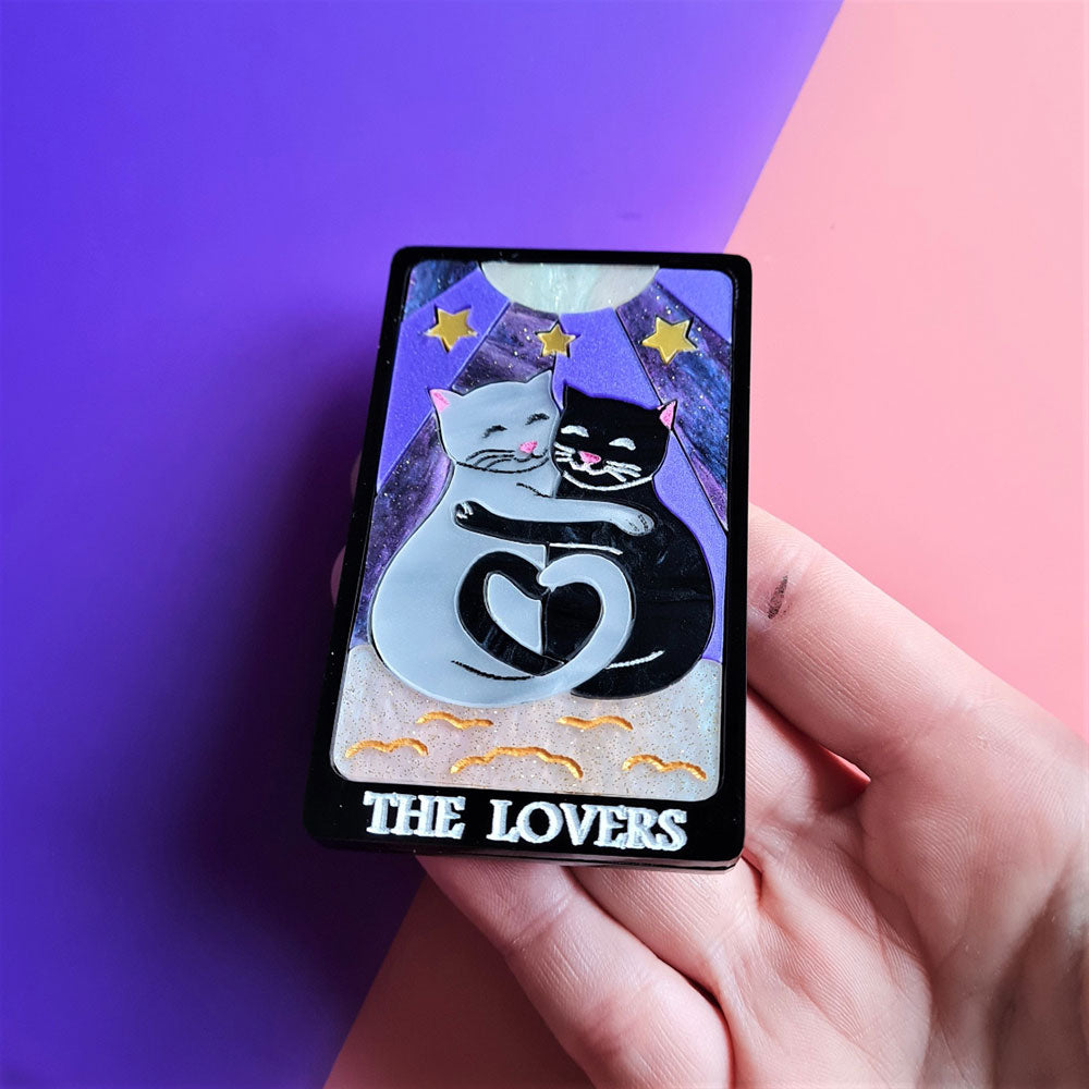 The Lovers Tarot Cat Brooch by Cherryloco Jewellery 3