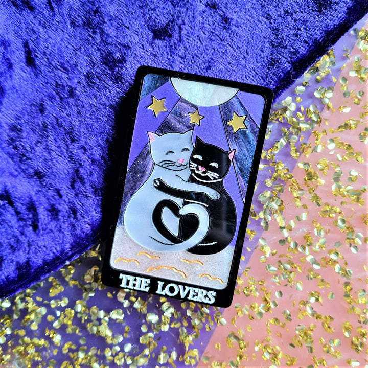 The Lovers Tarot Cat Brooch by Cherryloco Jewellery 4