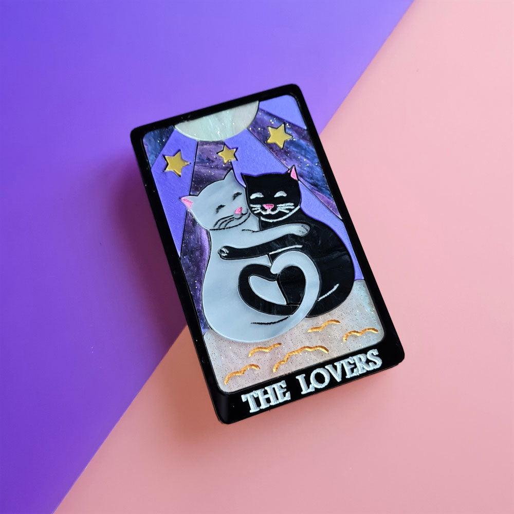 The Lovers Tarot Cat Brooch by Cherryloco Jewellery 2