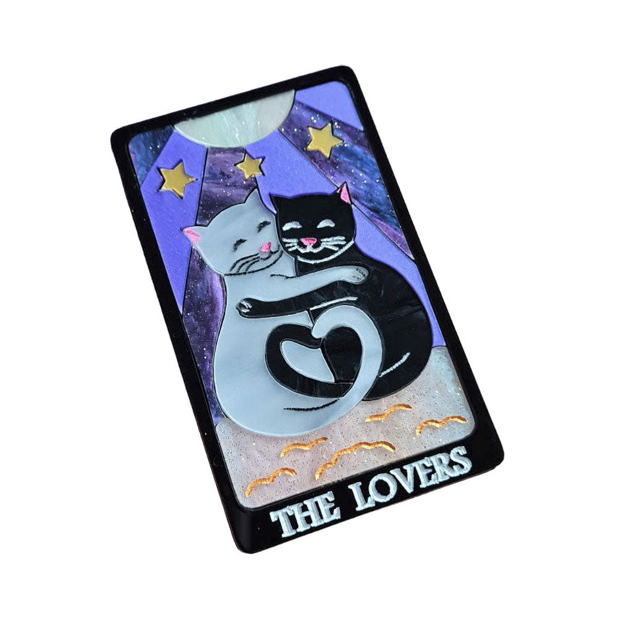 The Lovers Tarot Cat Brooch by Cherryloco Jewellery 1