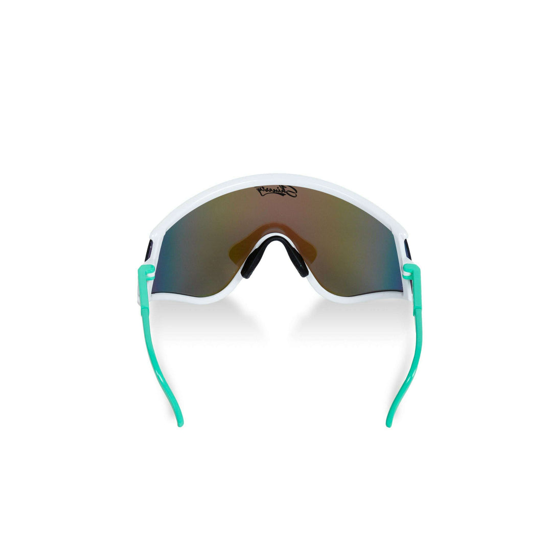The Machos | White & Teal Mirrored Sunglasses