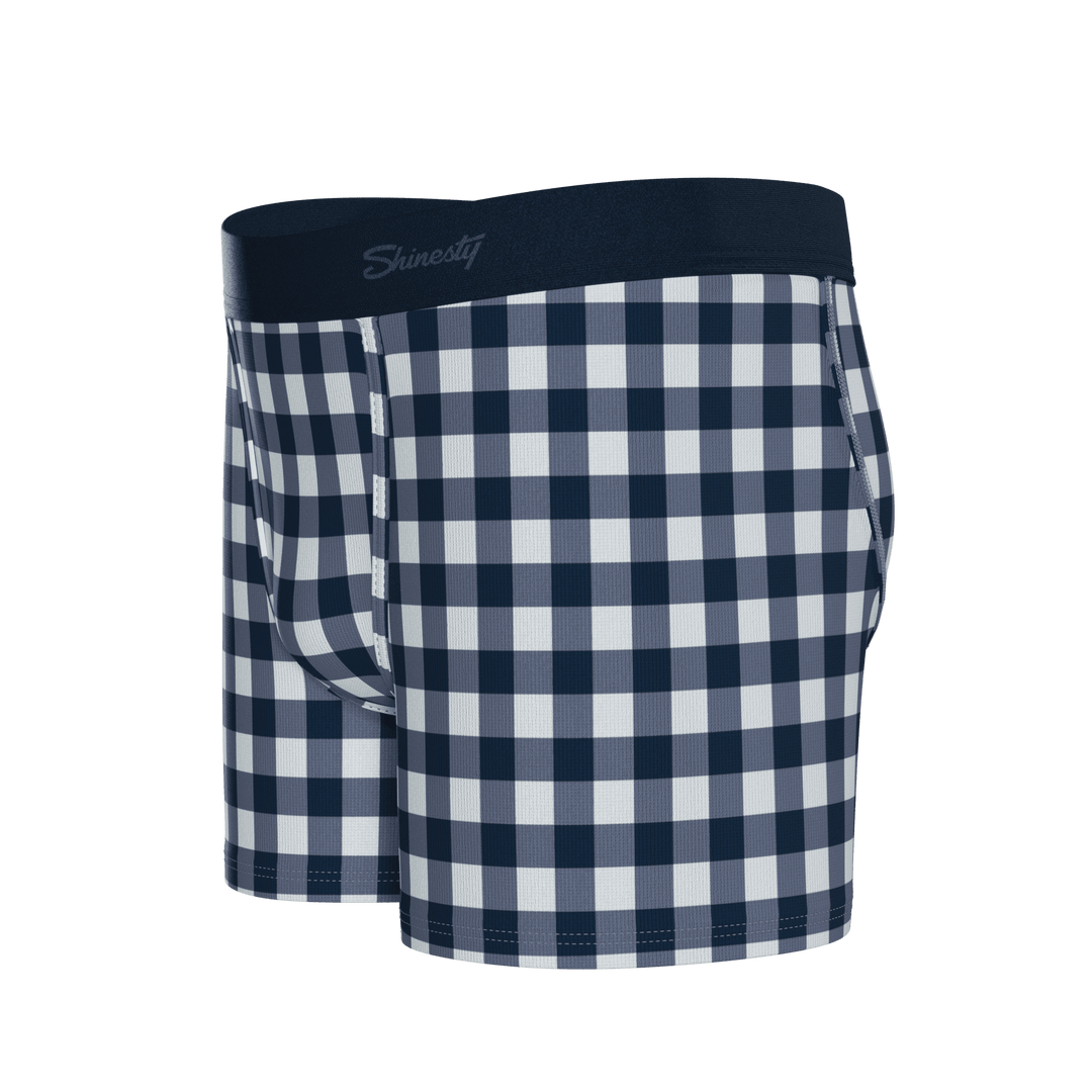The Mad for Plaid | Navy Gingham Boy's Boxer Briefs
