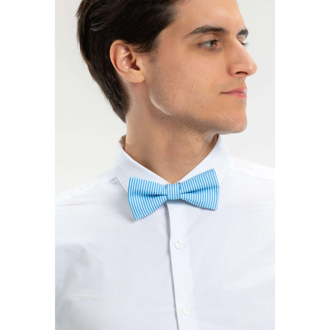 The Millionaires Row | Derby Blue Stripe Bow Tie