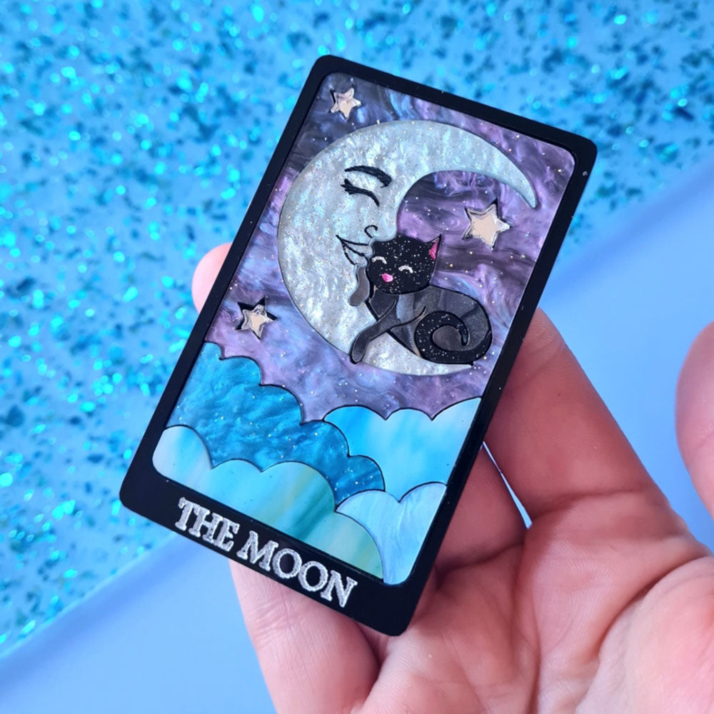 The Moon Cat Tarot Card Brooch by Cherryloco Jewellery 3