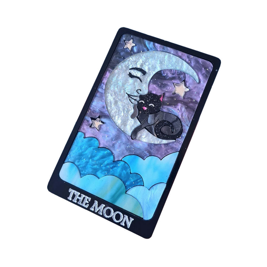 The Moon Cat Tarot Card Brooch by Cherryloco Jewellery 1
