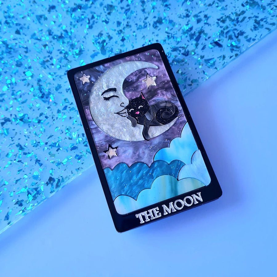 The Moon Cat Tarot Card Necklace by Cherryloco Jewellery 1
