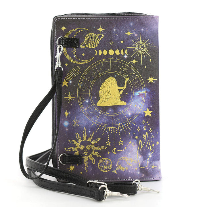 The Moon Child Clutch Bag In Vinyl by Book Bags