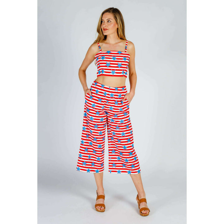 The Naughtycal Lady | USA Big Knit Printed Crop Top