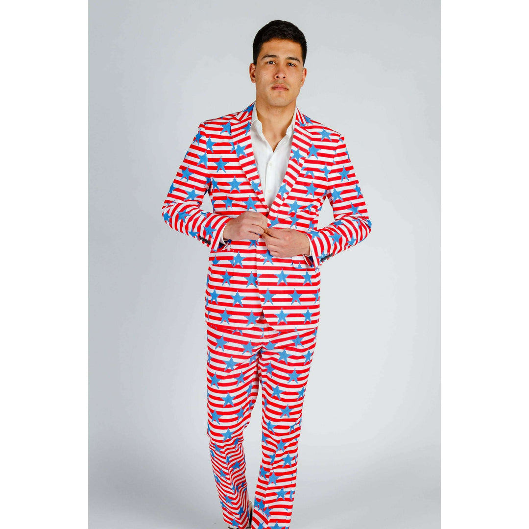 The Nautical Lad | USA Big Knit Printed Party Blazer