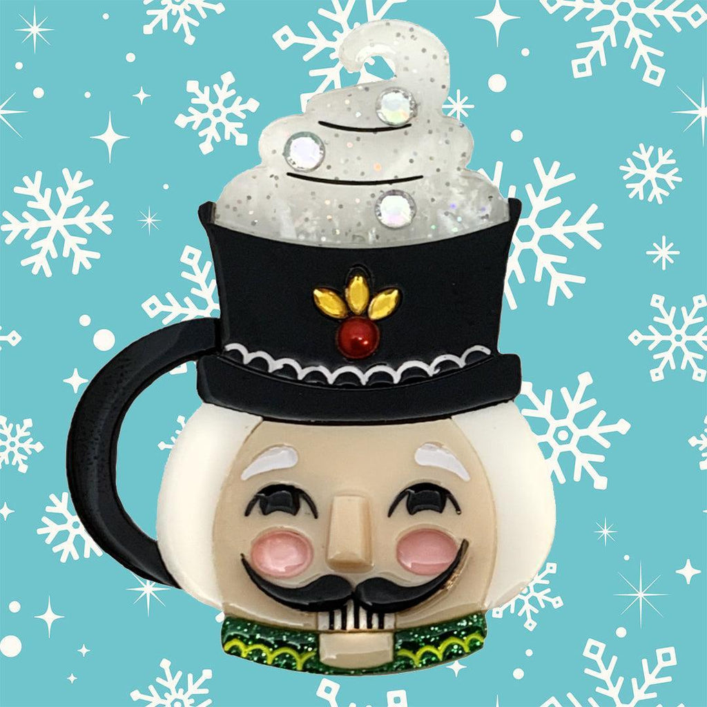 The Nutcracker Sweet Mini Holiday Mug Brooch by Lipstick & Chrome - Quirks!