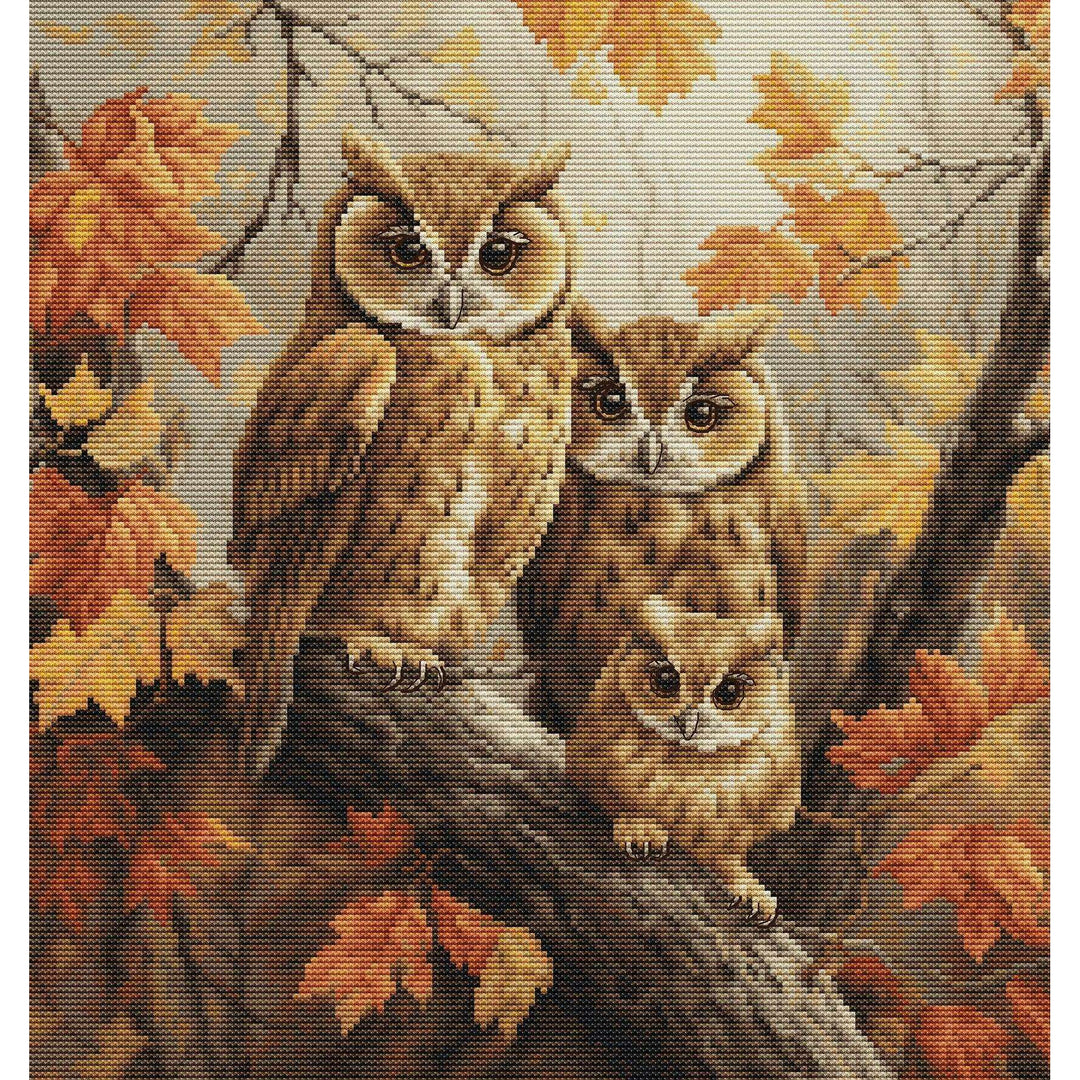 The Owls Family BU5045L Counted Cross-Stitch Kit