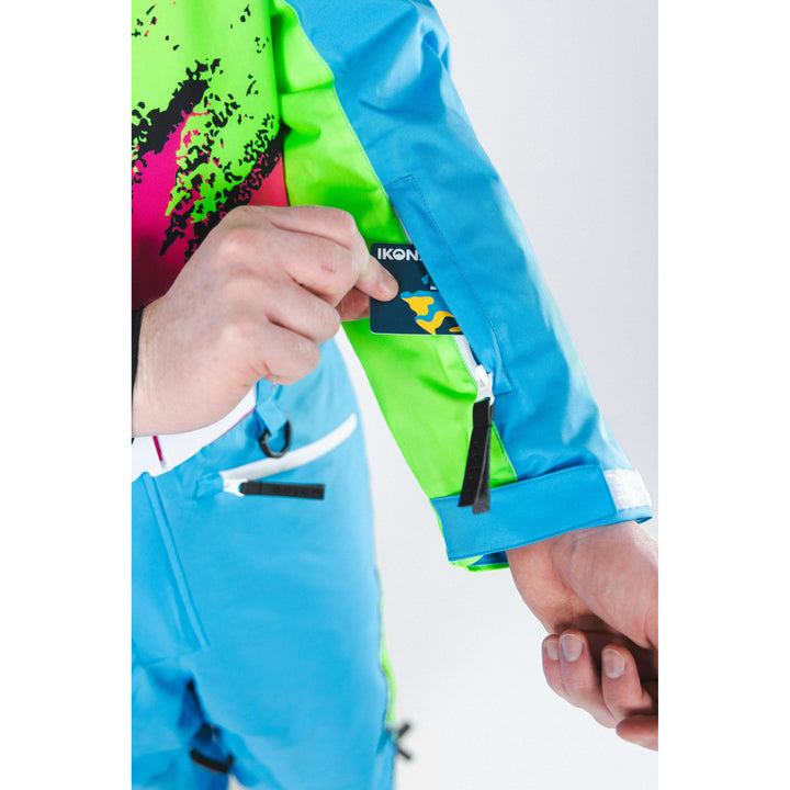 The Park Rat | Men's Neon Spray Design Retro One Piece Ski Suit